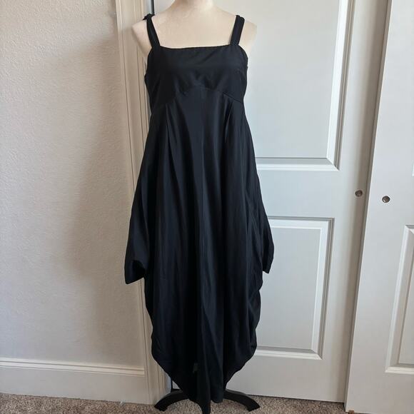 Gap Silk Blend Draped Hem High Low Dress M Smocked Whimsigoth Lagenlook Y2K - Picture 1 of 12